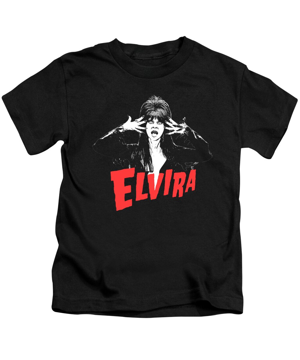 Elvira Kids T-Shirt featuring the digital art 90s Elvira #2 by Agustin Wigati