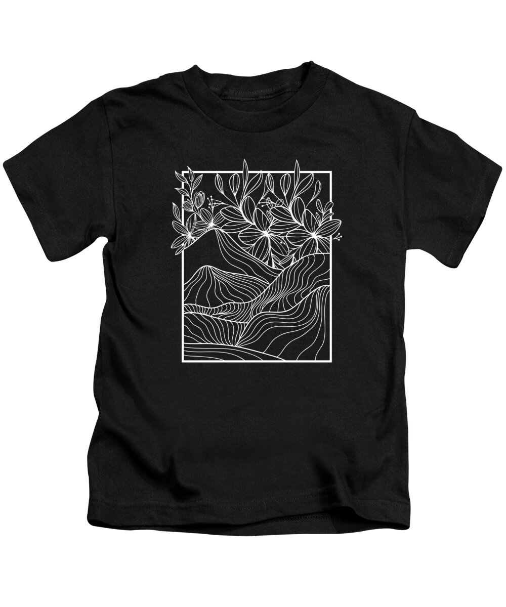 Nature Kids T-Shirt featuring the digital art Nature Lover Mountains Forest Hiking Hiker Adventure #2 by Toms Tee Store