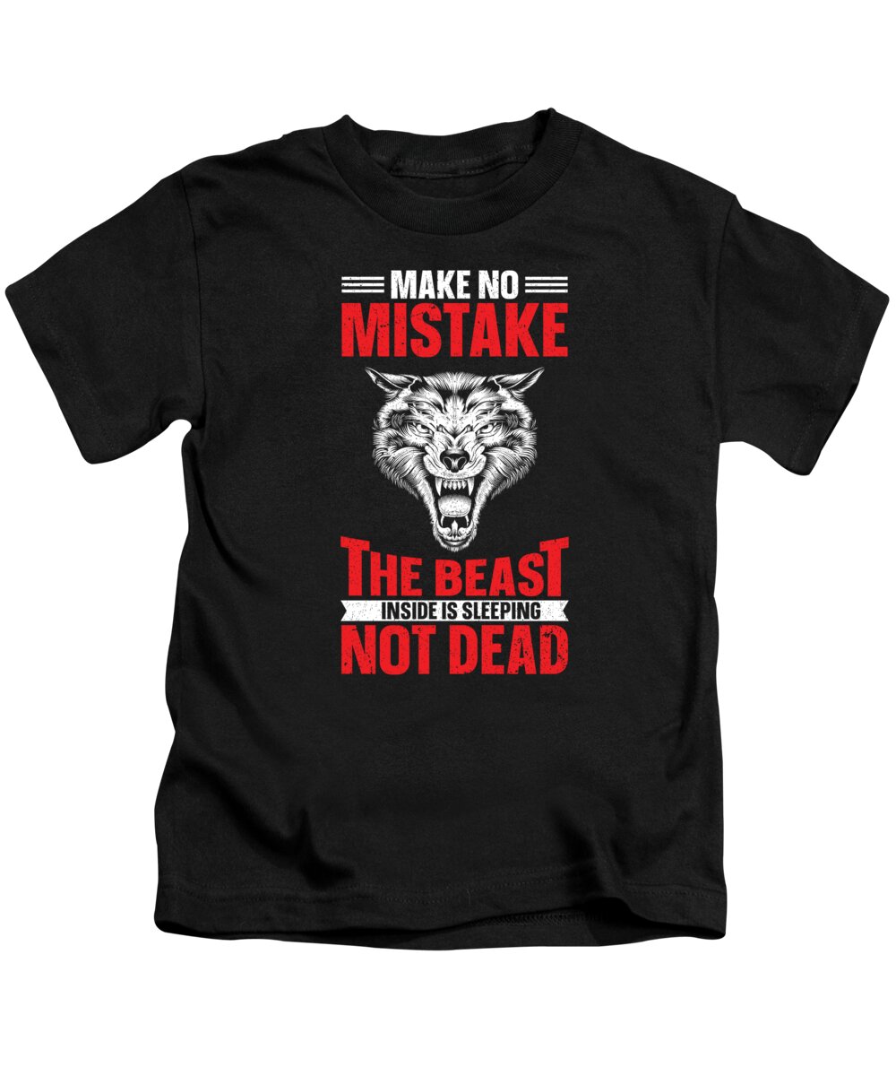 Werewolf Kids T-Shirt featuring the digital art No Mistake The Beast Inside Is Sleeping Werewolf #2 by Toms Tee Store