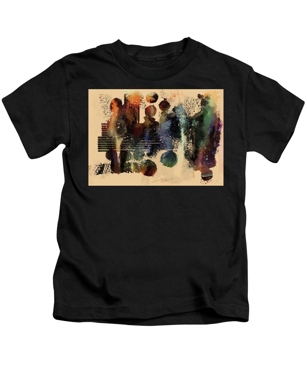 Abstract Kids T-Shirt featuring the digital art Harmony 2 by Marina Flournoy