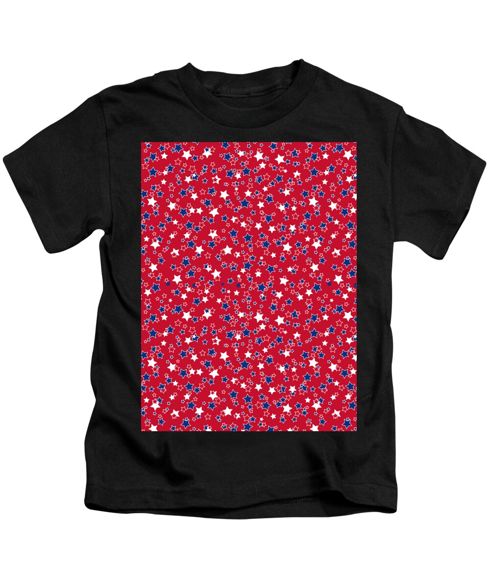 Patriotism Kids T-Shirt featuring the digital art Patriotic Pattern United States Of America USA #26 by Mister Tee