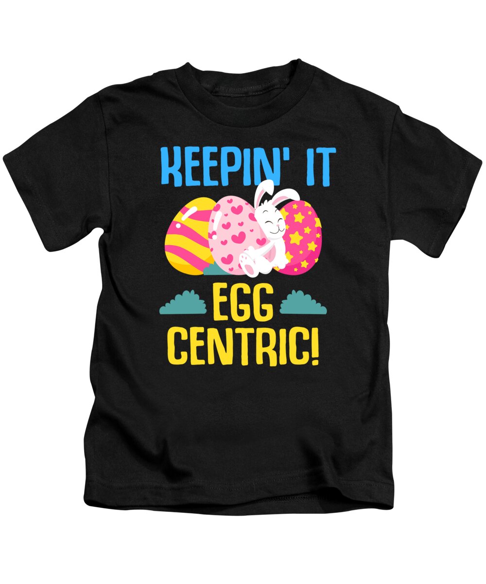 Easter Kids T-Shirt featuring the digital art Easter Rabbit Easter Bunny Flowers Eggs #3 by Toms Tee Store