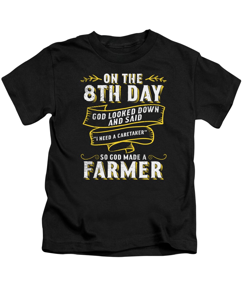 Farming Kids T-Shirt featuring the digital art Farming Agriculture Country Life Farmers #3 by Toms Tee Store