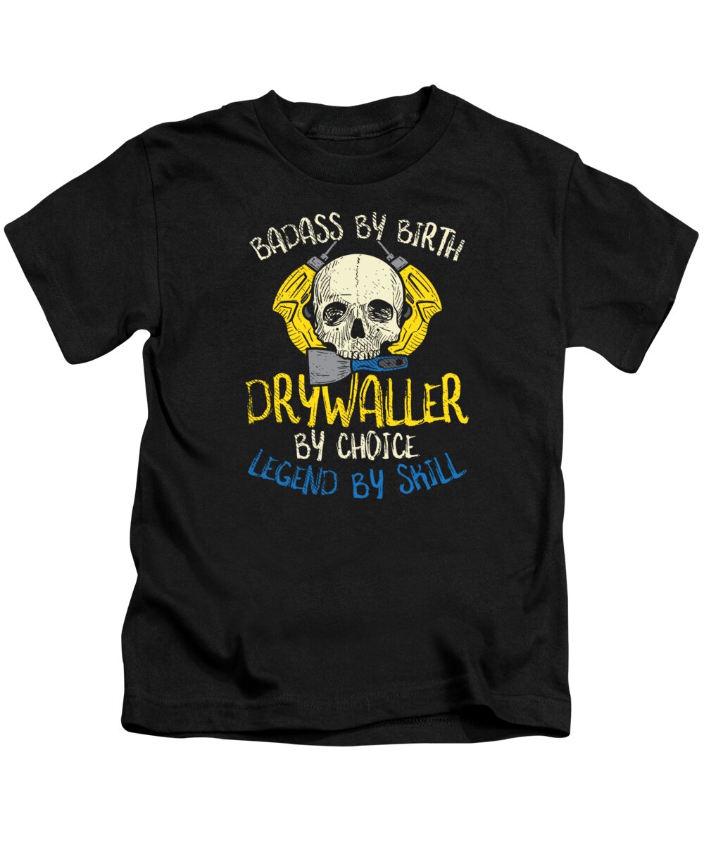 Drywaller Kids T-Shirt featuring the digital art Hang Drywall Installer Carpenter Master #3 by Toms Tee Store