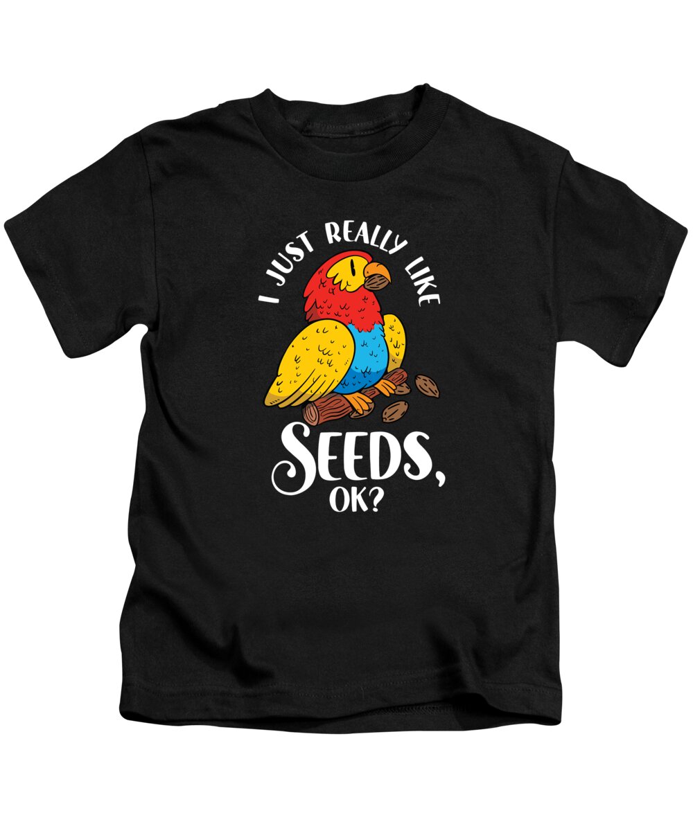 Cockatiel Parrot Kids T-Shirt featuring the digital art Cockatiel Parrot Wildlife Bird Seed Pet Food Parrot #4 by Toms Tee Store