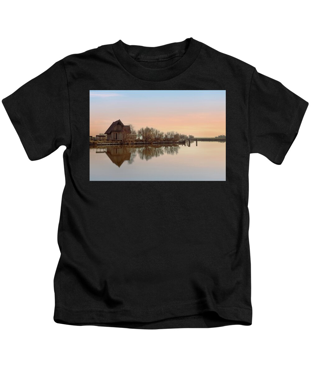 Comacchio Kids T-Shirt featuring the photograph Comacchio Valley - Italy #4 by Joana Kruse