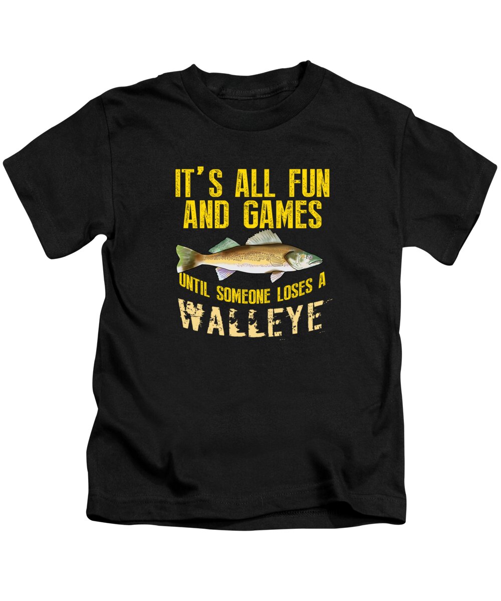 Funny Walleye Fishing Freshwater Fish Lake Gift #43 Kids T-Shirt