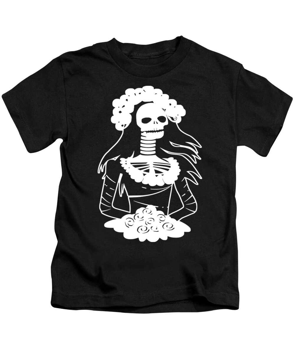 Day Of The Dead Kids T-Shirt featuring the digital art Day Of The Dead #44 by Tinh Tran Le Thanh