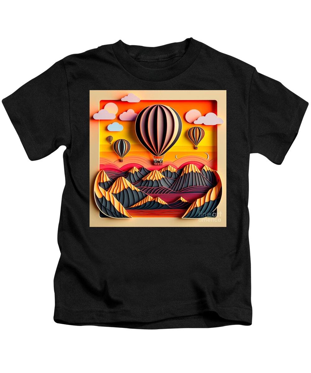 Balloons Kids T-Shirt featuring the digital art Balloons by Jay Schankman