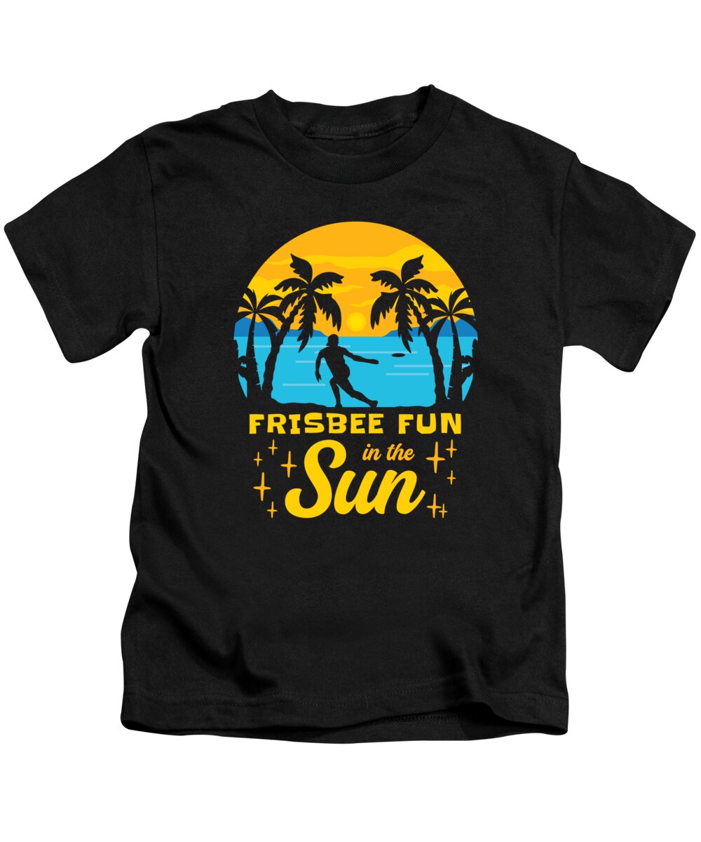 Frisbee Kids T-Shirt featuring the digital art Frisbee Tropical Summer Vacation Flying Disc Sport #6 by Toms Tee Store