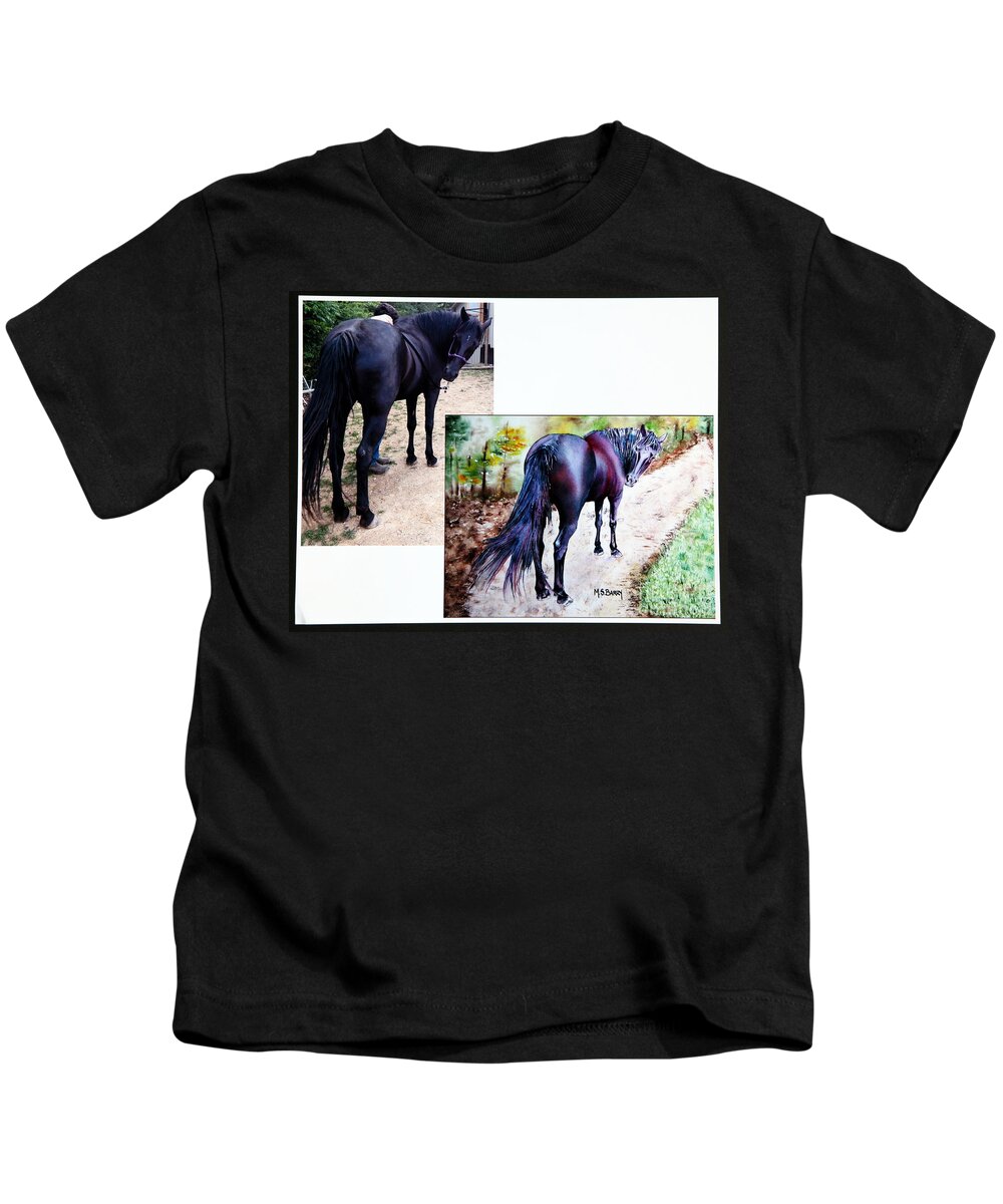  Kids T-Shirt featuring the painting Pet Portrait Commission #7 by Maria Barry