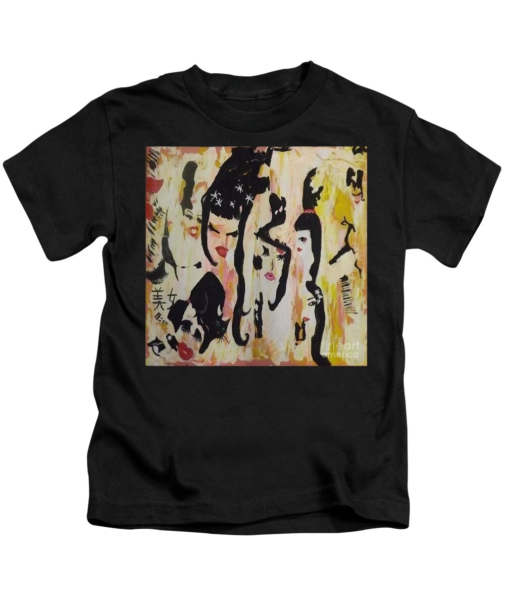 Acrylic Kids T-Shirt featuring the painting A Bevy of Beauties by Denise Morgan