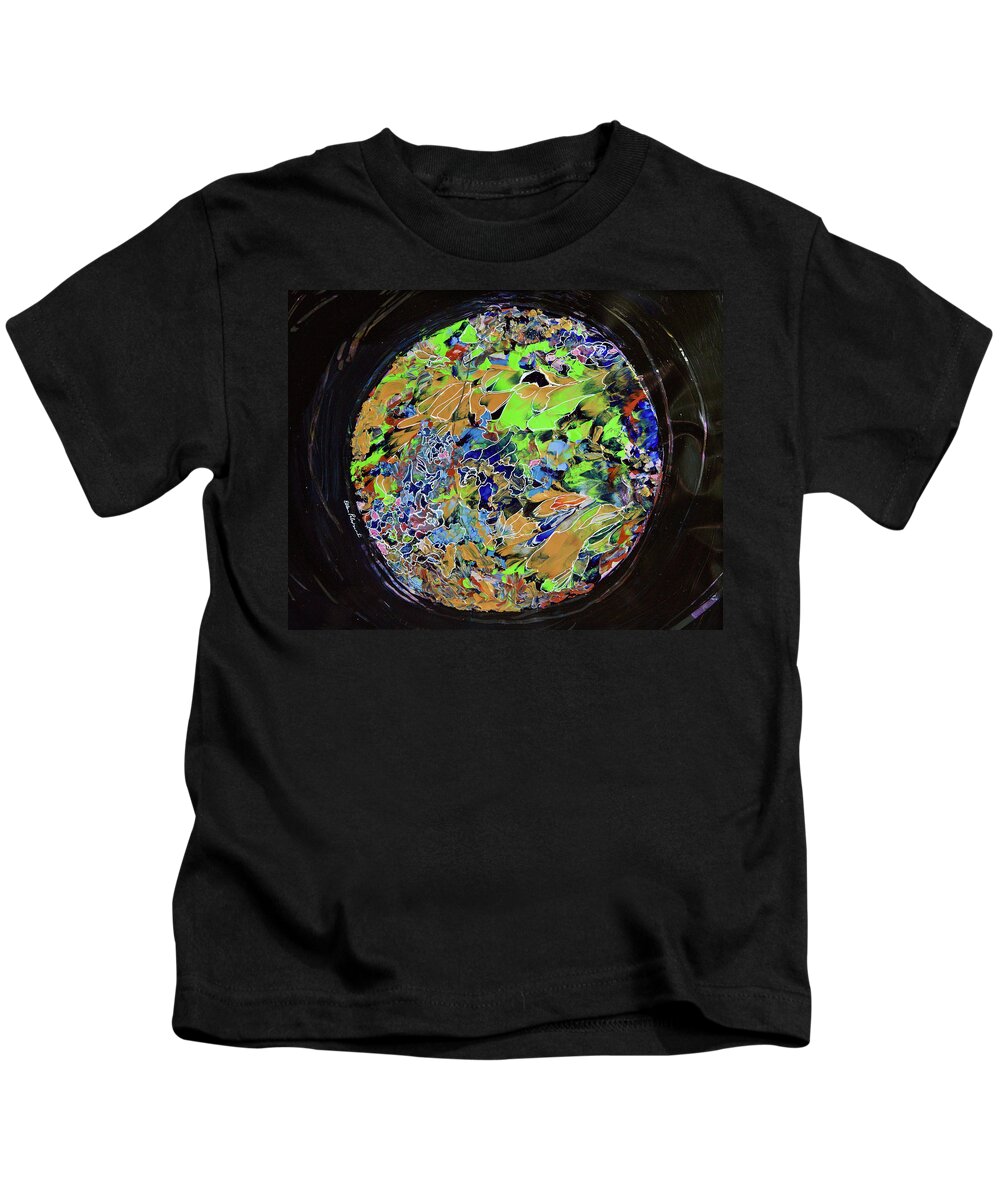Wall Art Kids T-Shirt featuring the painting A Spherical Bespangled and Adorned - Horizontal by Ellen Palestrant