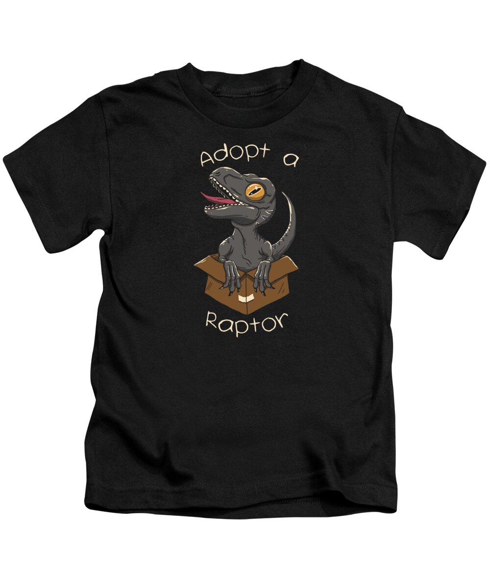 Raptor Kids T-Shirt featuring the digital art Adopt a Raptor by Vincent Trinidad
