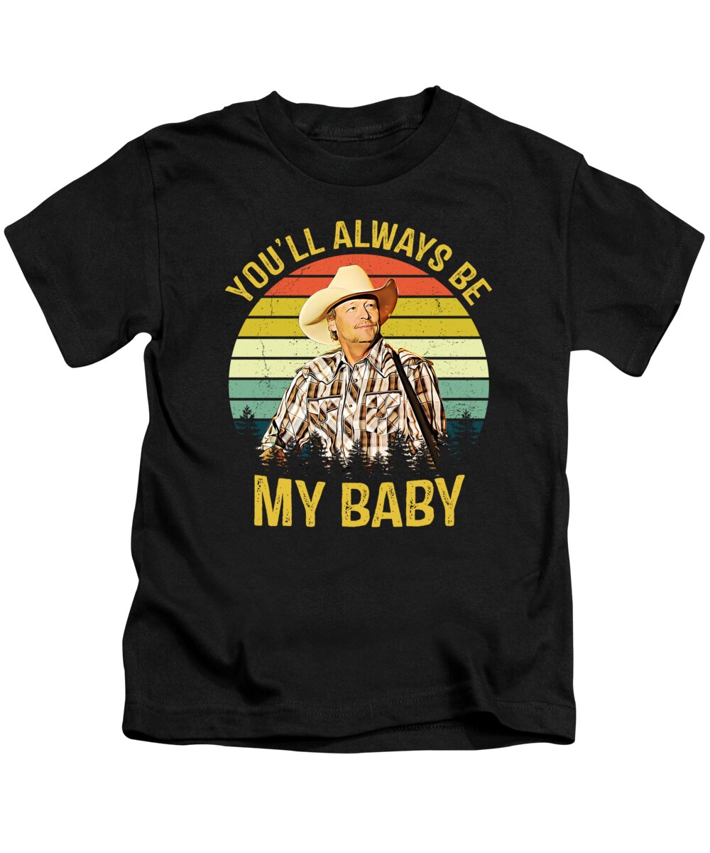 Alan Jackson Kids T-Shirt featuring the digital art Alan Jackson - You'll Always Be My Baby by Notorious Artist