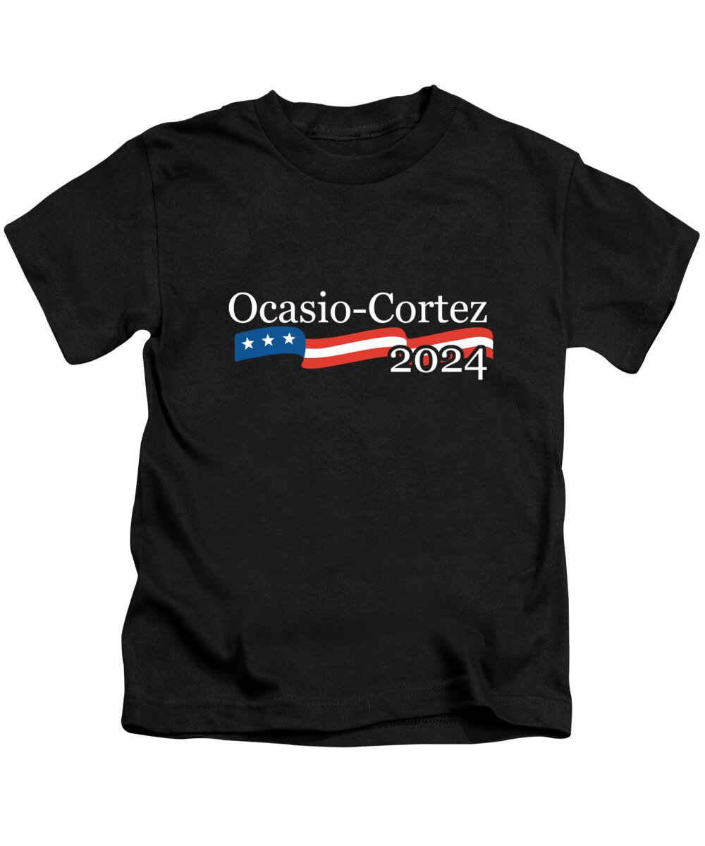 Socialism Kids T-Shirt featuring the digital art Alexandria Ocasio Cortez 2024 by Flippin Sweet Gear