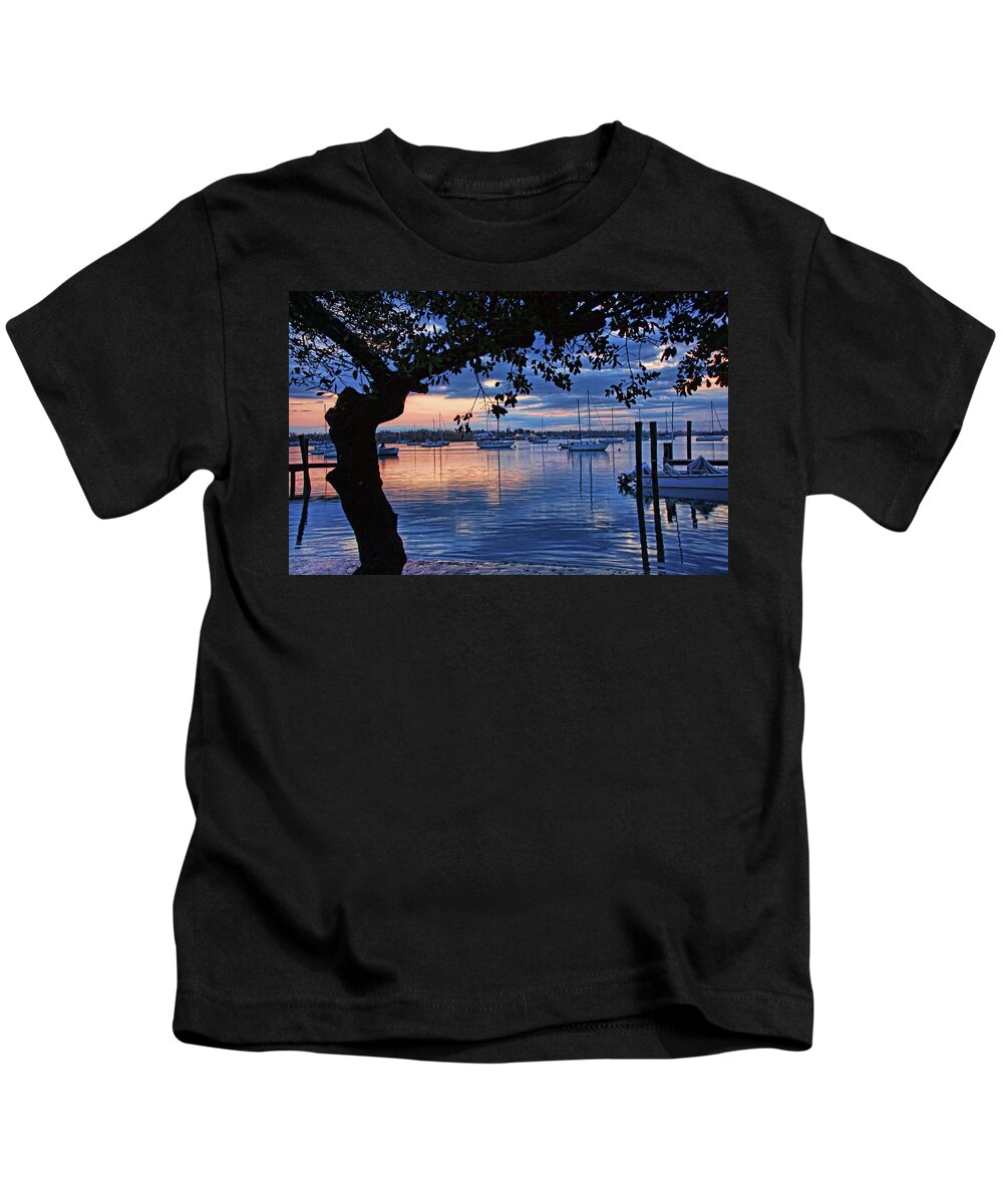 Florida Sunrise Kids T-Shirt featuring the photograph All Is Calm by HH Photography of Florida