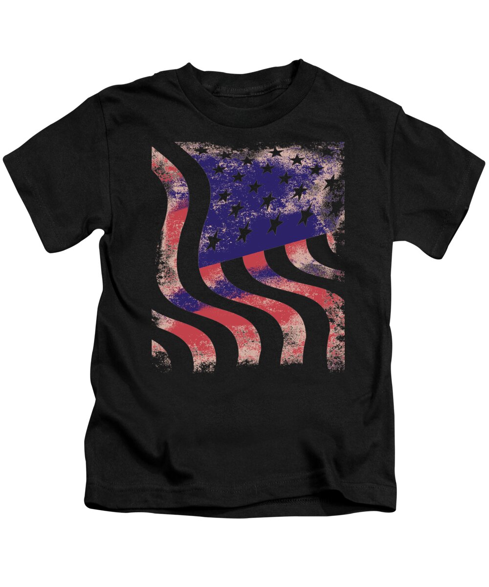 Funny Kids T-Shirt featuring the digital art American Flag by Flippin Sweet Gear