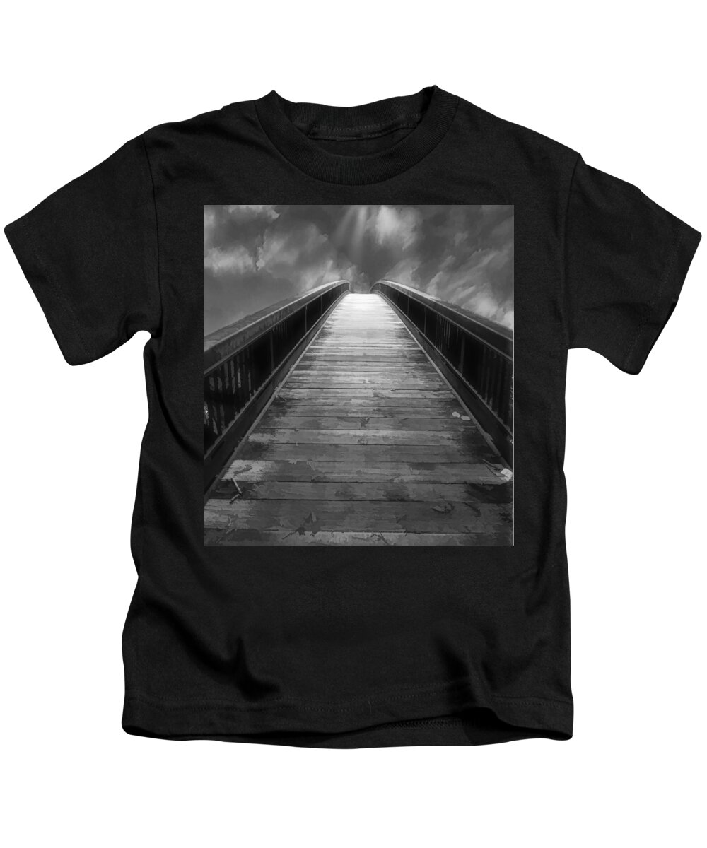 Bridge Kids T-Shirt featuring the photograph ...And It Makes Me Wonder by Jim Signorelli