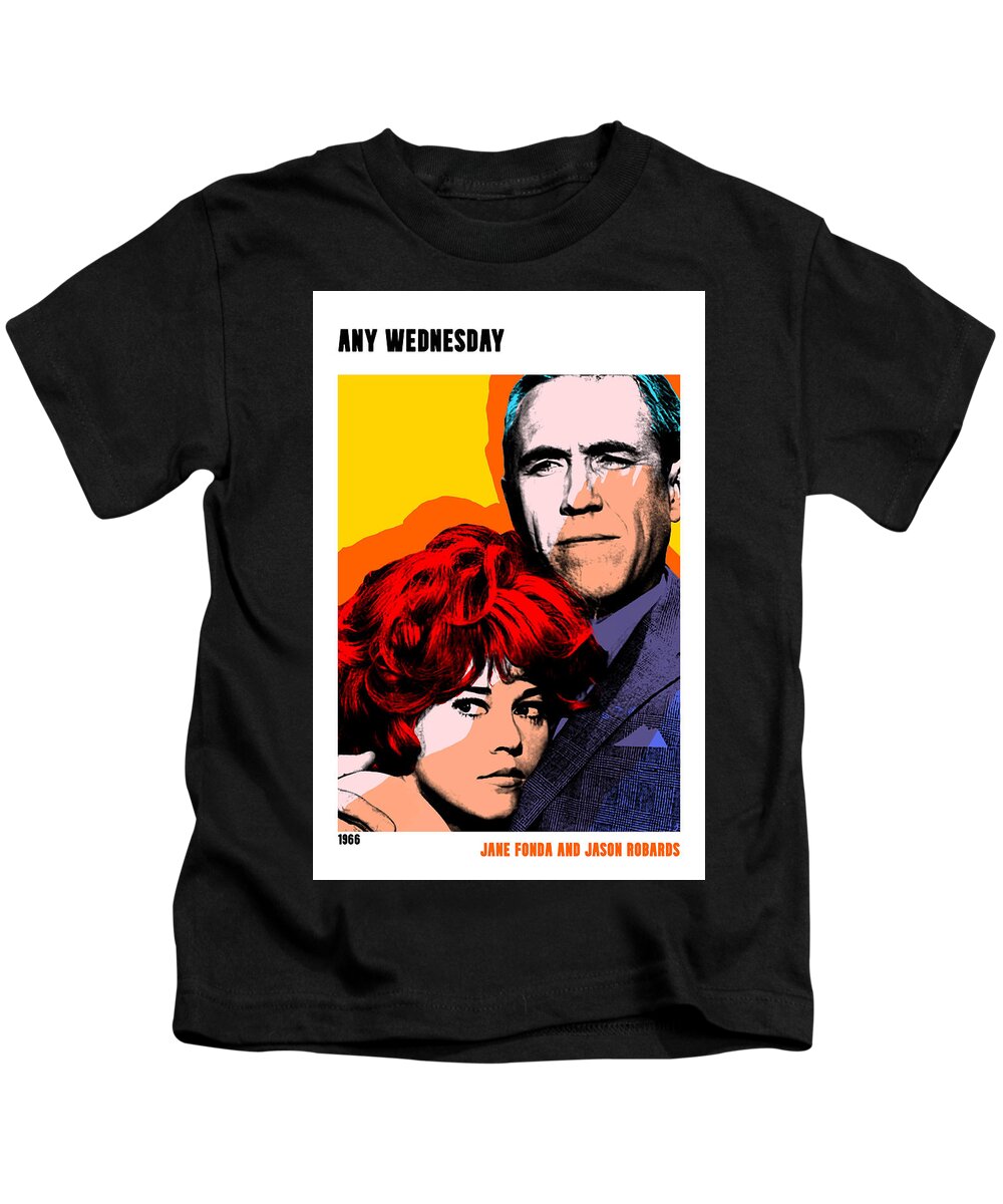 Synopsis Kids T-Shirt featuring the mixed media ''Any Wednesday'' movie poster, with synopsis by Movie World Posters