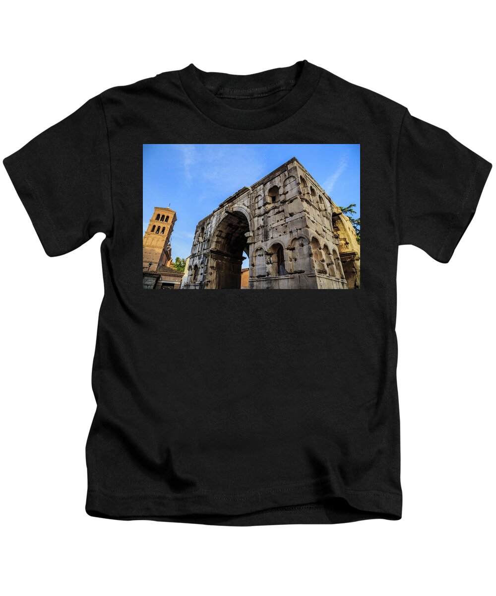 Roma Kids T-Shirt featuring the photograph Arch of Janus in Rome, Italy by Fabiano Di Paolo