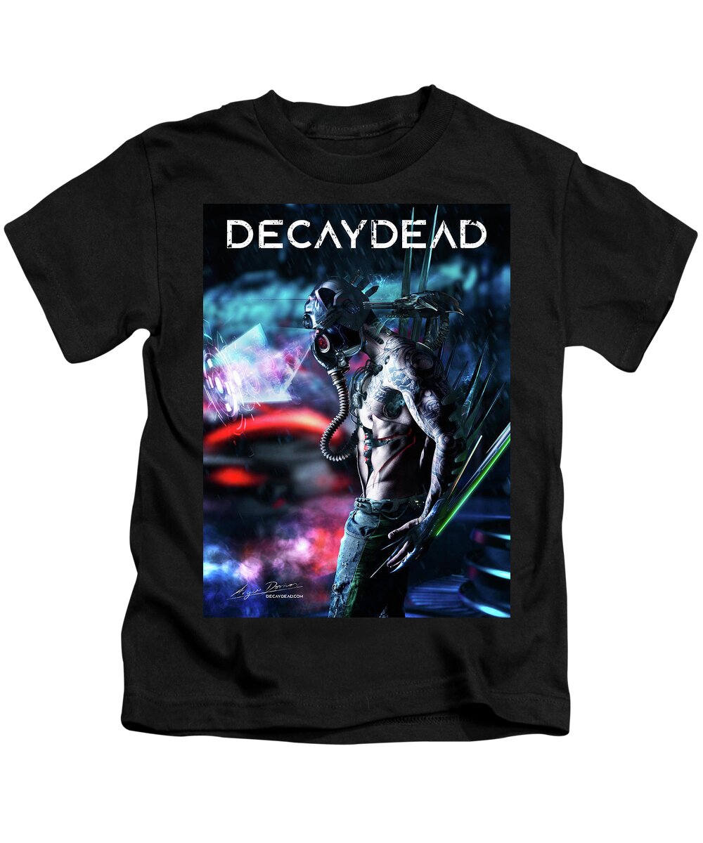 Argus Dorian Kids T-Shirt featuring the digital art Aeacus The Judge of Death by Argus Dorian