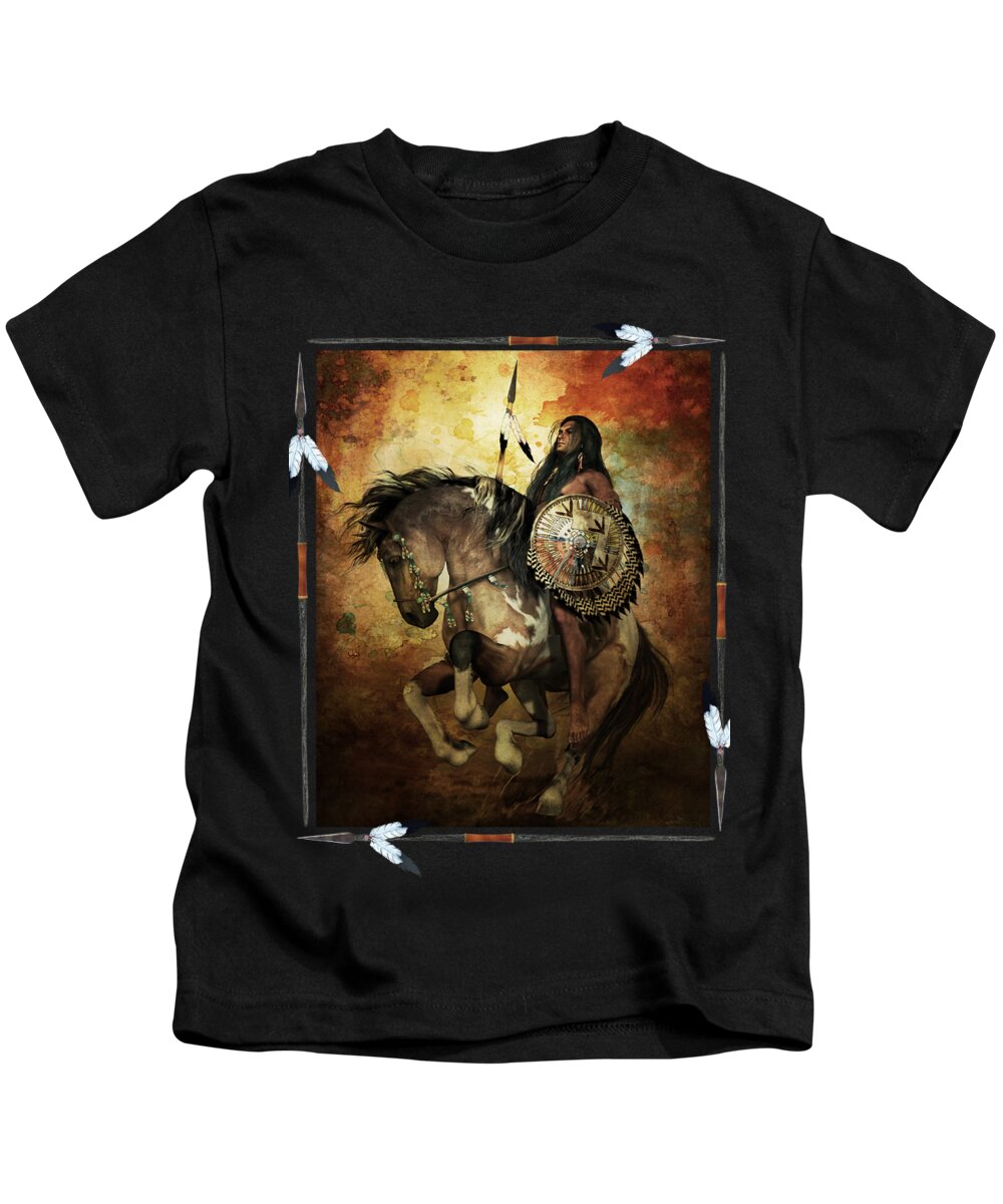 Courage Kids T-Shirt featuring the digital art Warrior by Shanina Conway