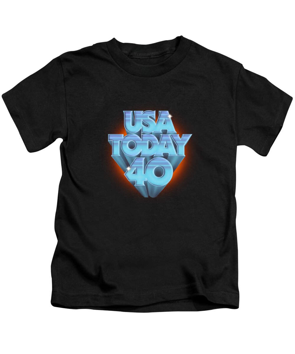  Kids T-Shirt featuring the digital art USA TODAY 40th Anniversary Black by Gannett
