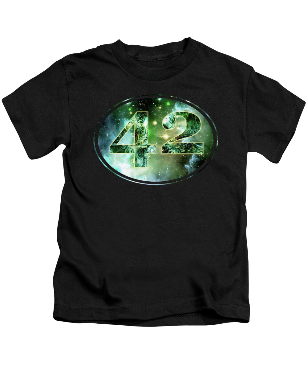 42 Kids T-Shirt featuring the digital art Forty Two by Anastasiya Malakhova