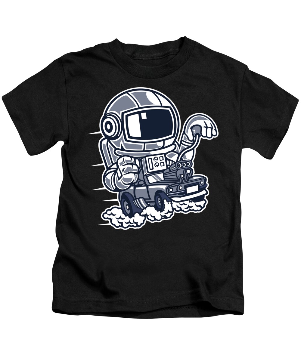 Astronaut Kids T-Shirt featuring the digital art Astronaut Truck Driver by Long Shot