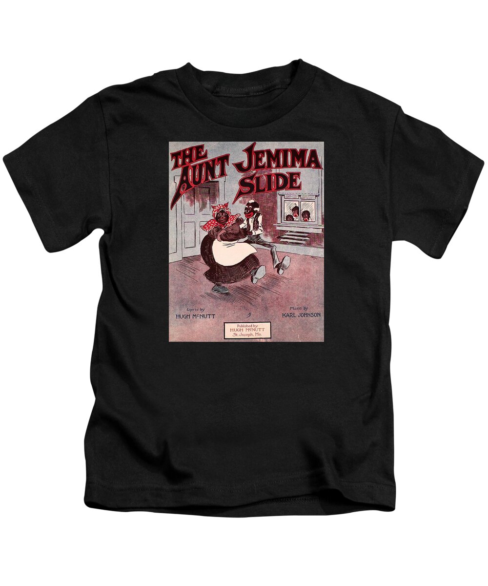 Black Americana Kids T-Shirt featuring the digital art Aunt Jemima Slide by Kim Kent