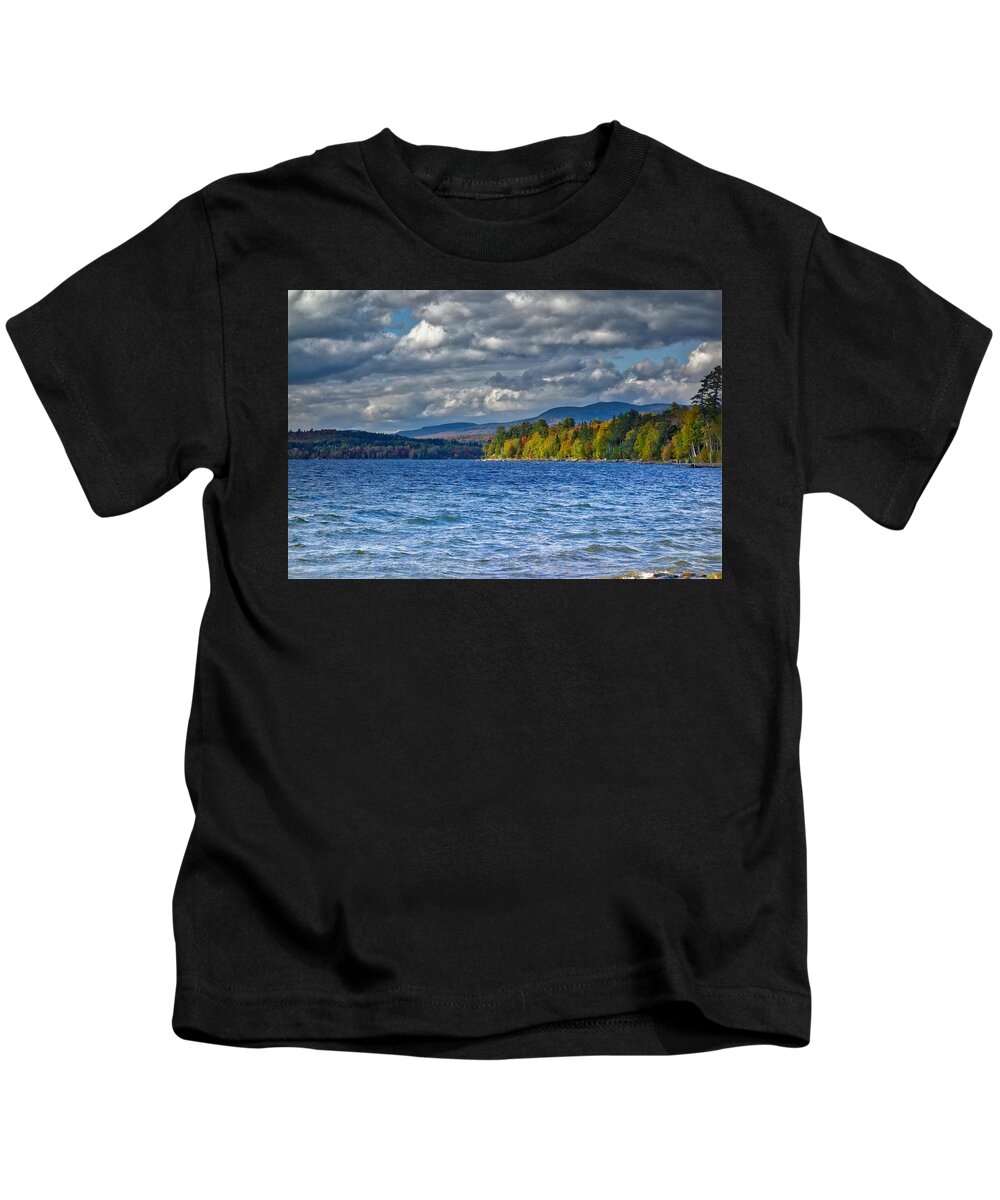 Lake Kids T-Shirt featuring the photograph Autumn Rangeley Lake View 22 LkVu First Photo Oct 6 2017 by Russel Considine