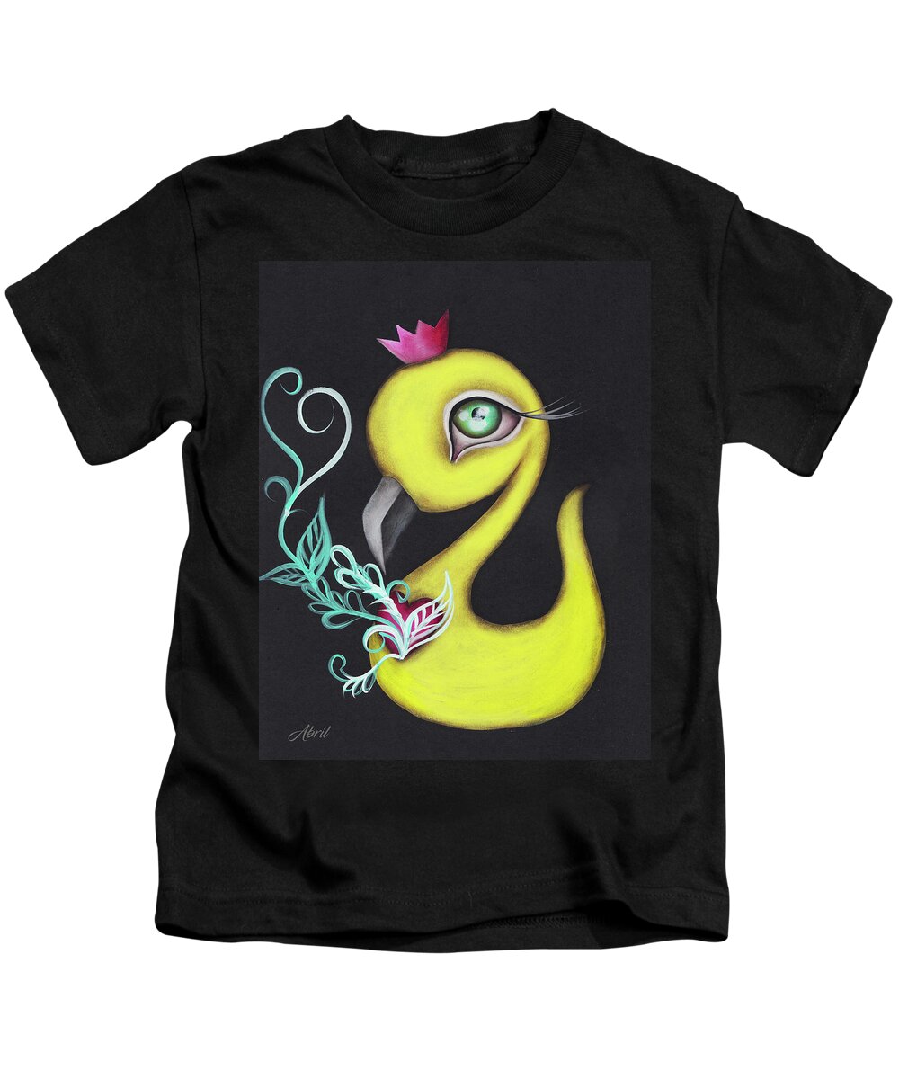 Duck Kids T-Shirt featuring the painting Bardan by Abril Andrade