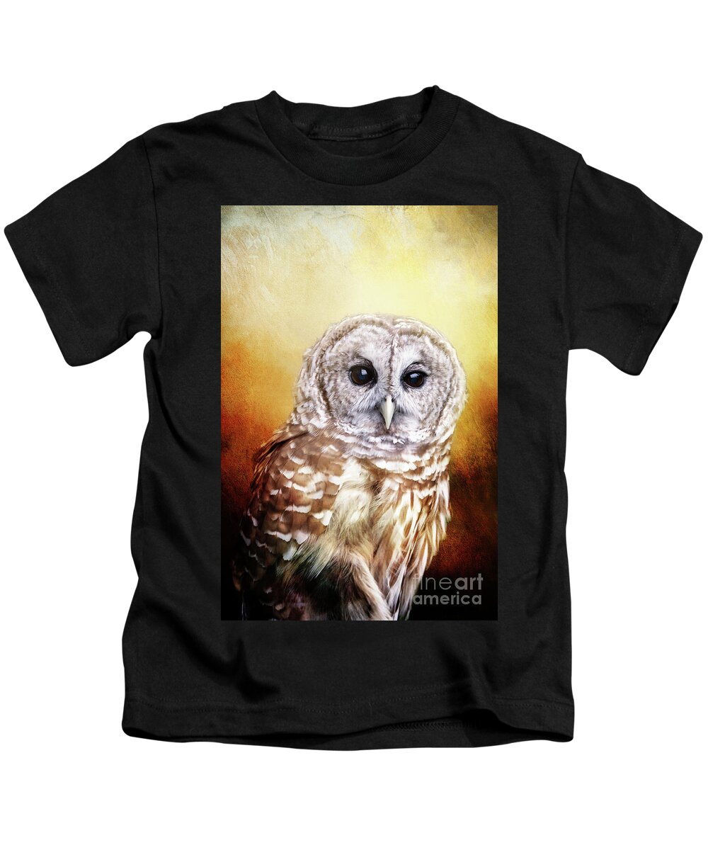 Barred Owl Kids T-Shirt featuring the photograph Barred Owl Portrait by Ed Taylor