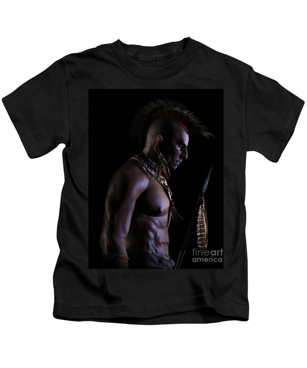 Warrior Kids T-Shirt featuring the digital art Be Still Warrior by Shanina Conway