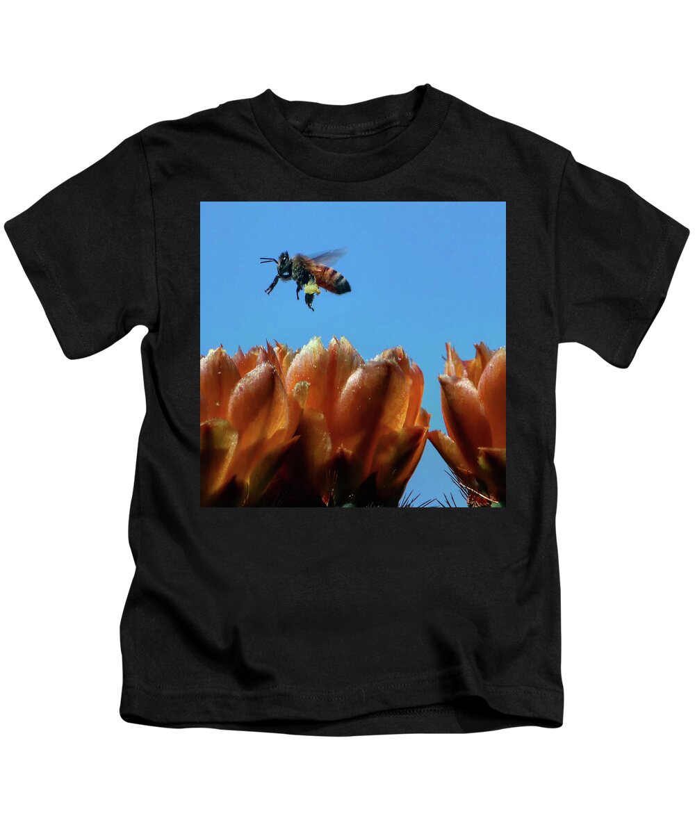 Bee Kids T-Shirt featuring the photograph Bee Pollen by Perry Hoffman