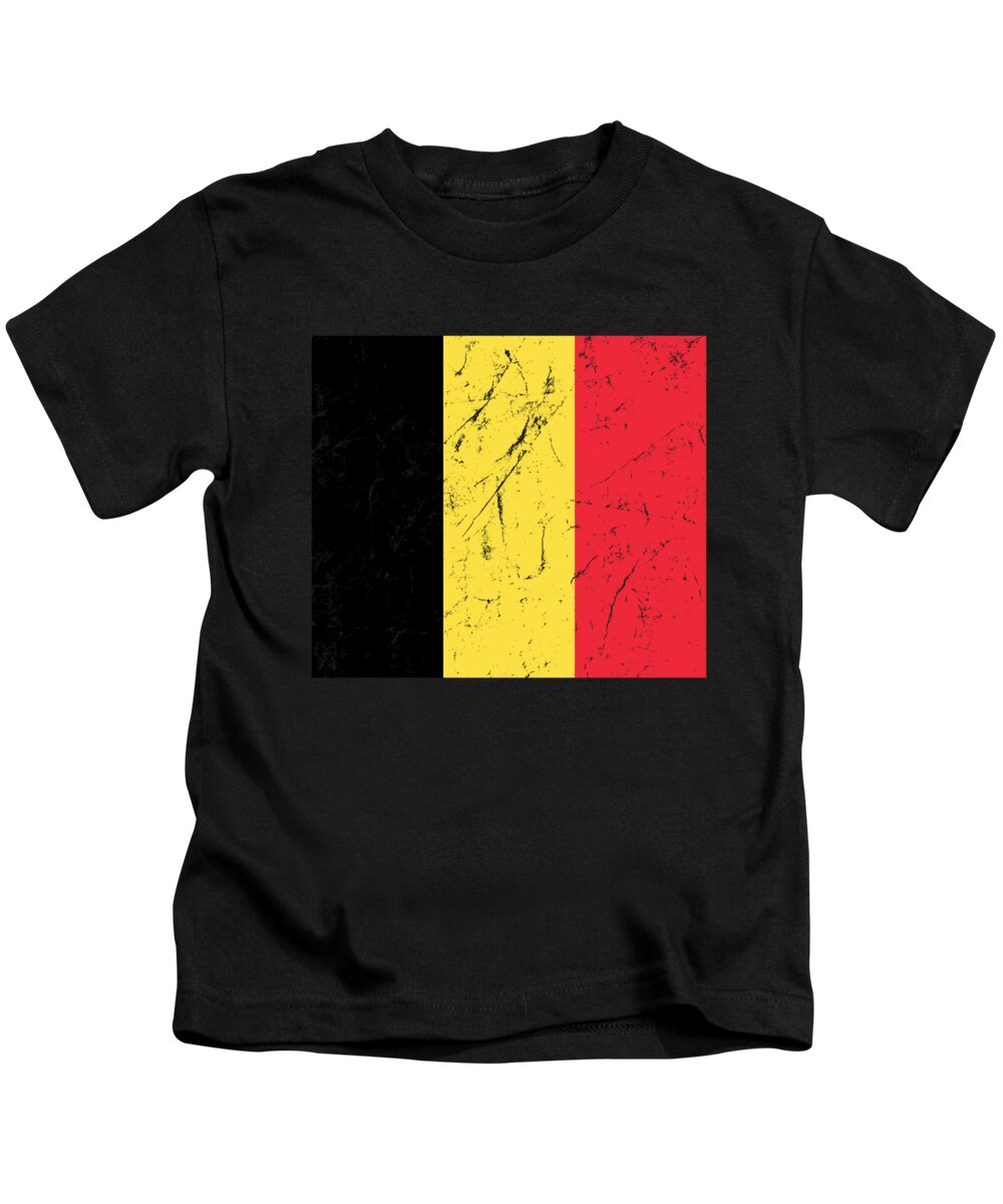 Funny Kids T-Shirt featuring the digital art Belgium Flag by Flippin Sweet Gear