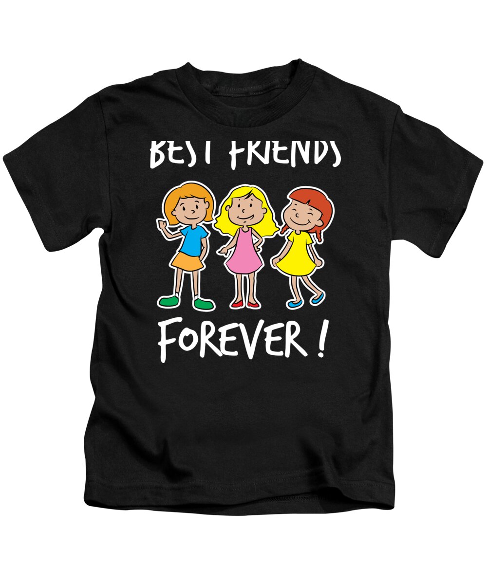 Best Friends Of Three Best Friends Forever Girl Squad Kids T-Shirt By  Haselshirt - Pixels