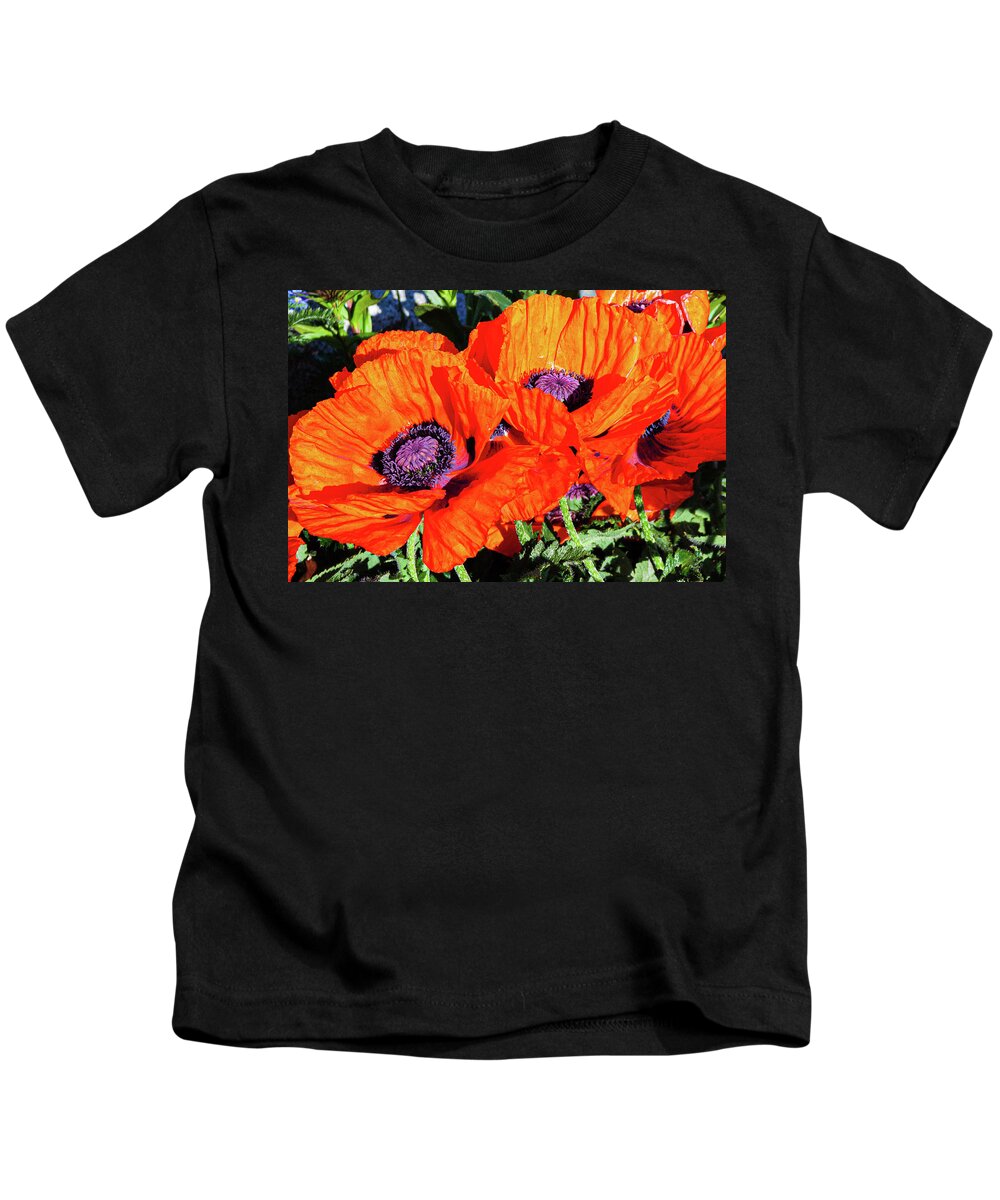Flowers Kids T-Shirt featuring the photograph Big Reds by Claude Dalley