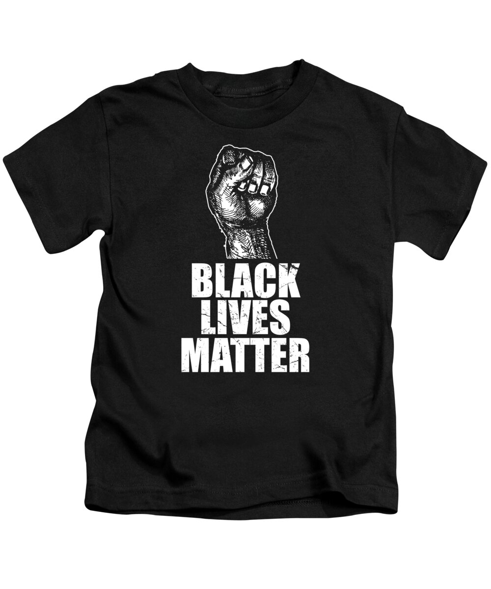 Black Lives Matter Kids T-Shirt featuring the digital art Black Lives Matter BLM by Flippin Sweet Gear