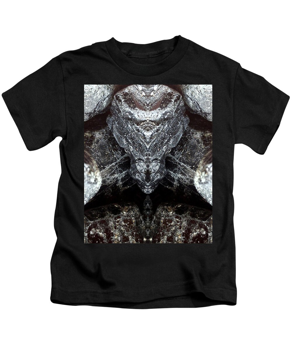 Abstract Kids T-Shirt featuring the photograph Black Tourmaline Terror by Stephenie Zagorski