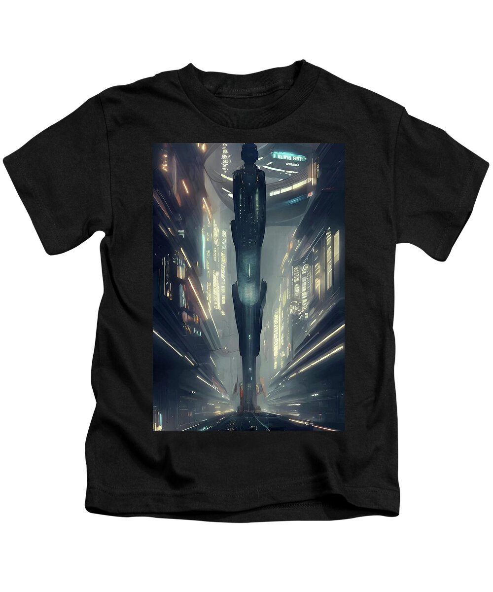 Blade Runner Kids T-Shirt featuring the digital art Blade Runner Nexus 9 by Fred Larucci