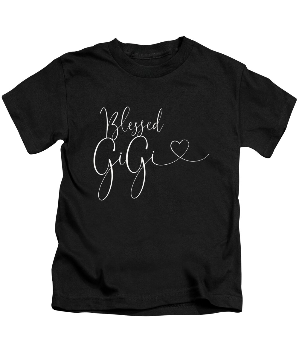 Terry D Photography Kids T-Shirt featuring the photograph Blessed Gigi White Letters Square by Terry DeLuco