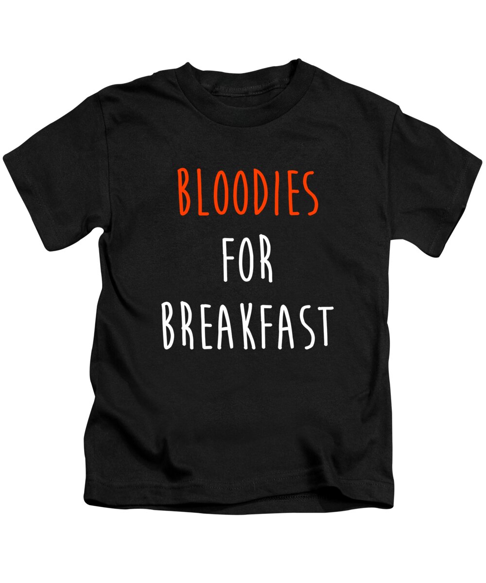 Drink Kids T-Shirt featuring the drawing Bloodies For Breakfast Bloody Mary Brunch Design by Noirty Designs