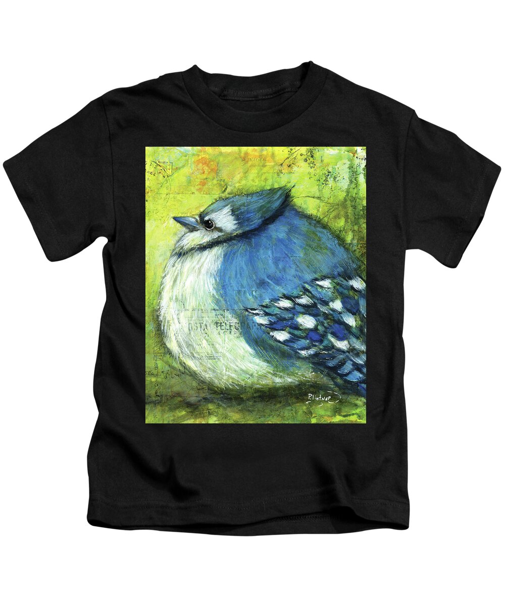 Blue Jay Kids T-Shirt featuring the painting Blue Jay by Patricia Lintner