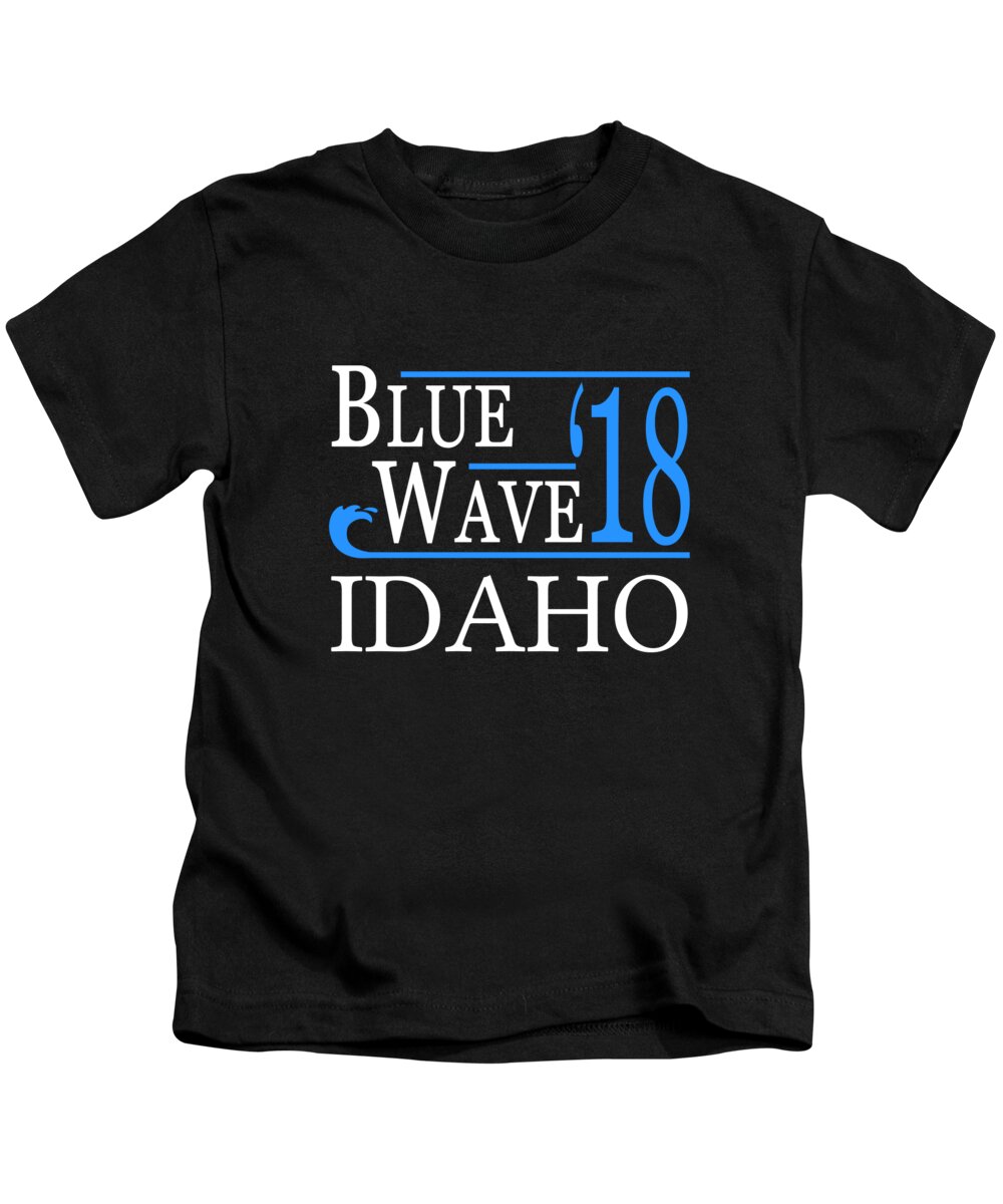 Election Kids T-Shirt featuring the digital art Blue Wave IDAHO Vote Democrat by Flippin Sweet Gear