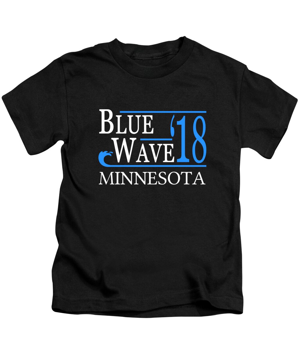 Election Kids T-Shirt featuring the digital art Blue Wave MINNESOTA Vote Democrat by Flippin Sweet Gear