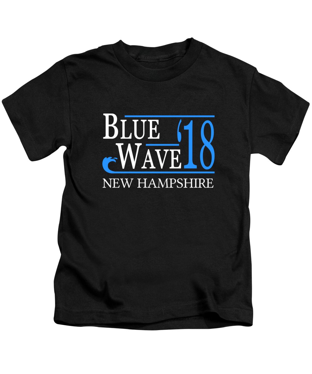 Election Kids T-Shirt featuring the digital art Blue Wave NEW HAMPSHIRE Vote Democrat by Flippin Sweet Gear