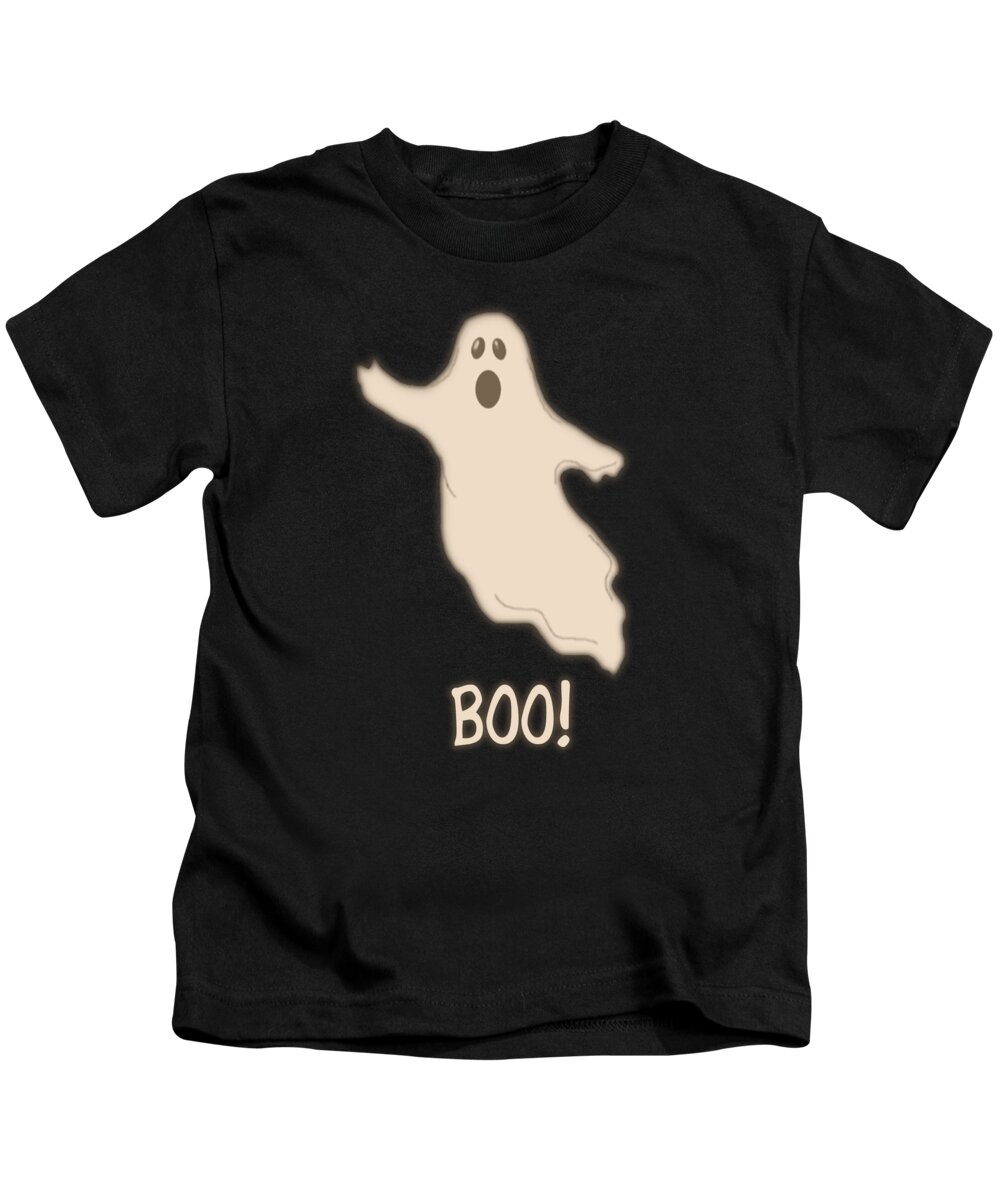 Halloween Kids T-Shirt featuring the digital art Boo The Ghost by Flippin Sweet Gear