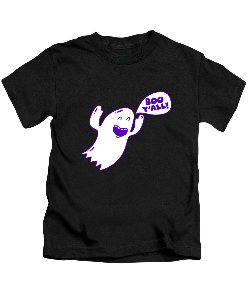 Funny Kids T-Shirt featuring the digital art Boo Yall Ghost by Flippin Sweet Gear